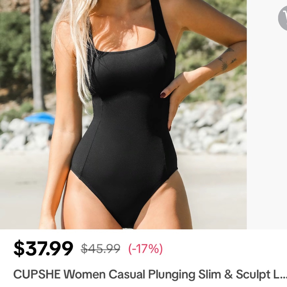TIK TOK VIRAL CUPSHE TUMMY CONTROL SWIM SUIT